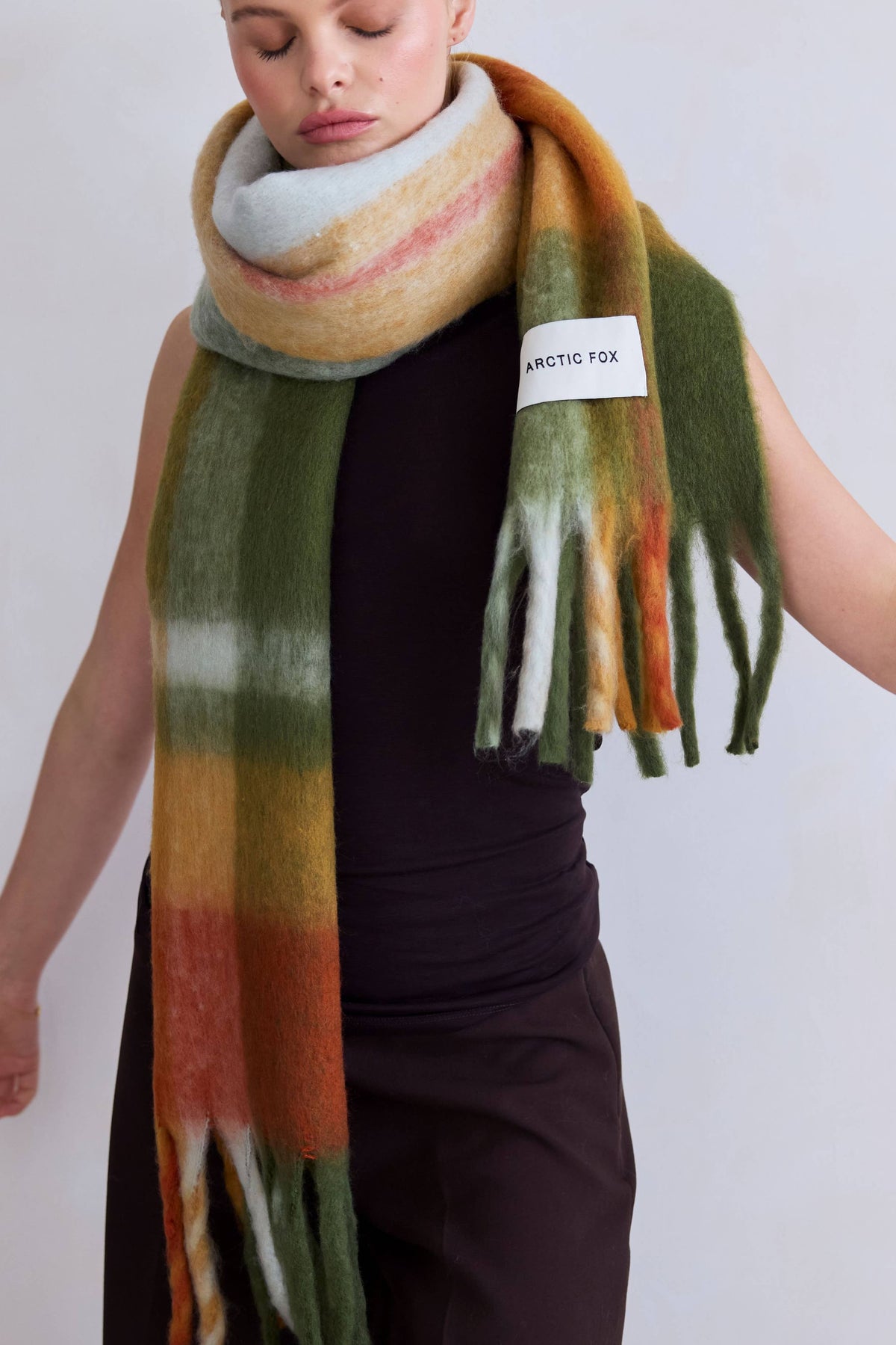 Arctic Fox & Co. - North America - The Stockholm Scarf - 100% Recycled - Mossy Spring - FW26