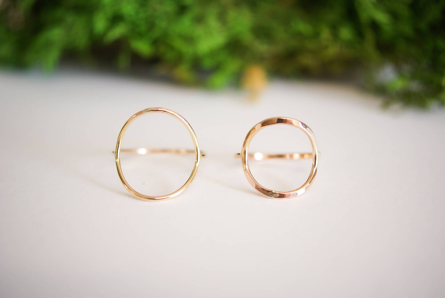 Hannah Naomi - Thick Circle Ring in Sterling Silver: Hammered / 7
