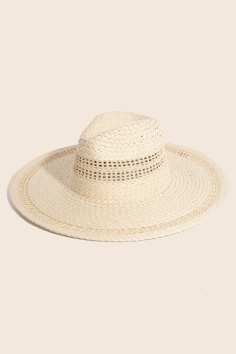 Boho Flat Brim Straw Hat: IV