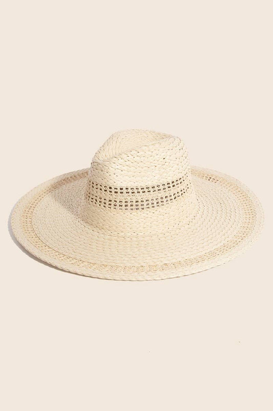 Boho Flat Brim Straw Hat: IV