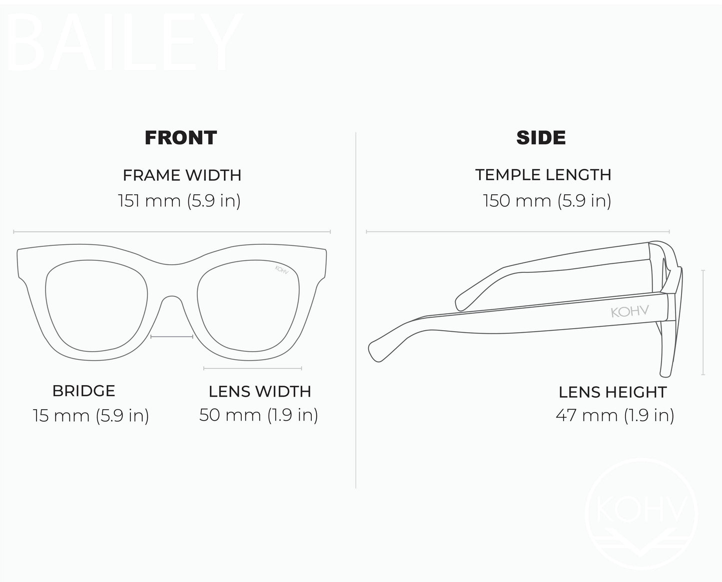 Kohv Eyewear - BAILEY LATTE TORTOISE Polarized Oversized Square Sunglasses