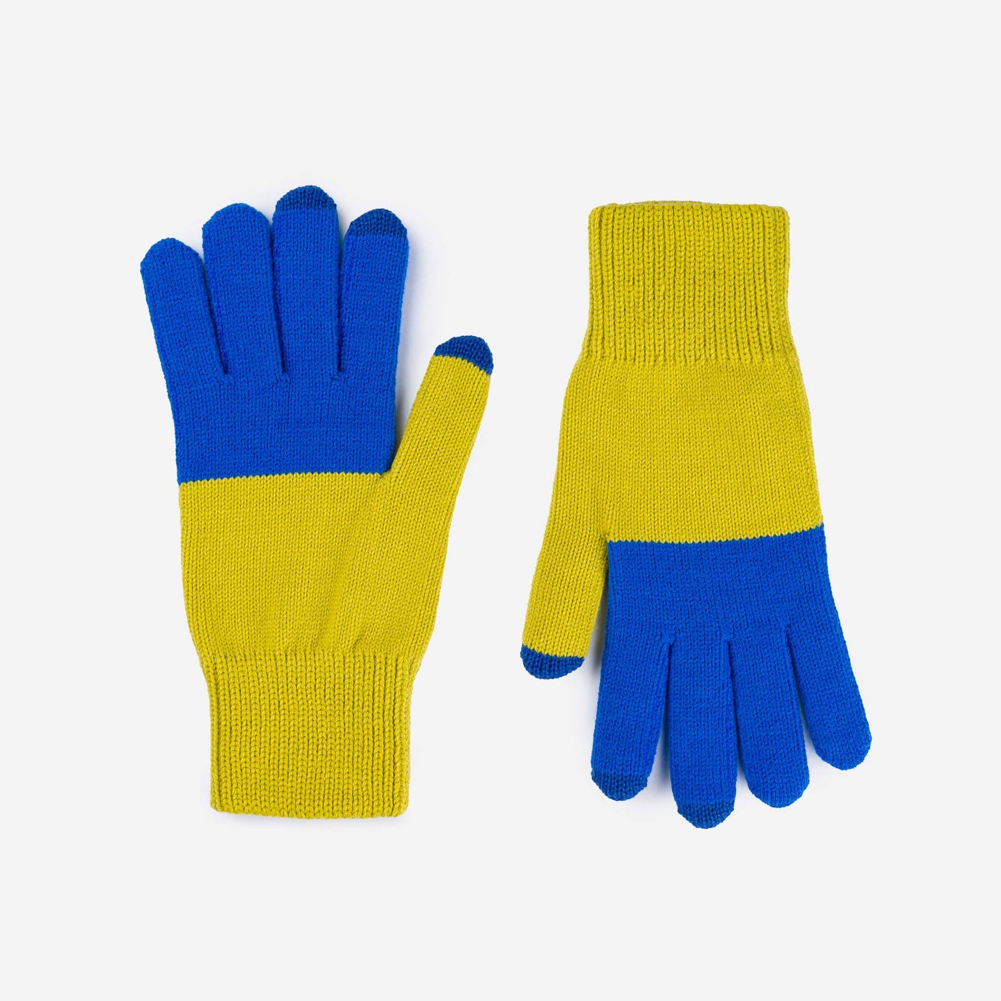 VERLOOP | knits - Colorblock Knit Touchscreen Gloves: Jade Yellow