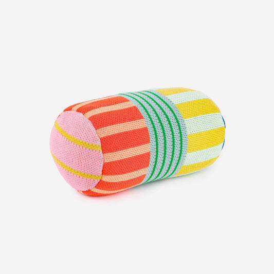 VERLOOP | knits - Patchwork Stripe Bolster Pillow: Rainbow