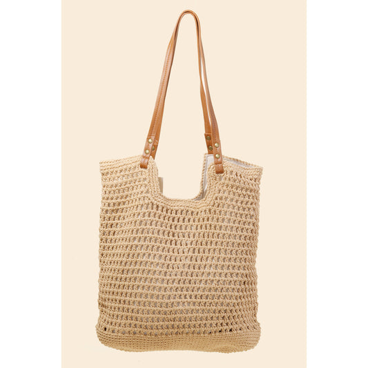 Straw Braided Rectangle Tote Bag: KA