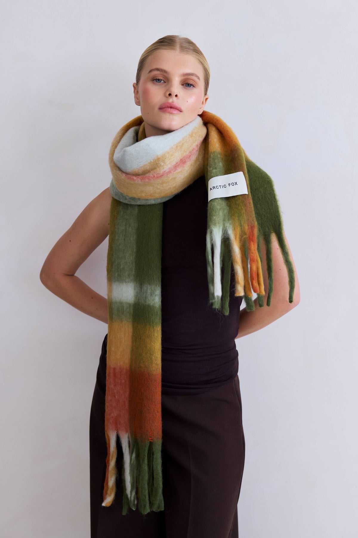 Arctic Fox & Co. - North America - The Stockholm Scarf - 100% Recycled - Mossy Spring - FW26