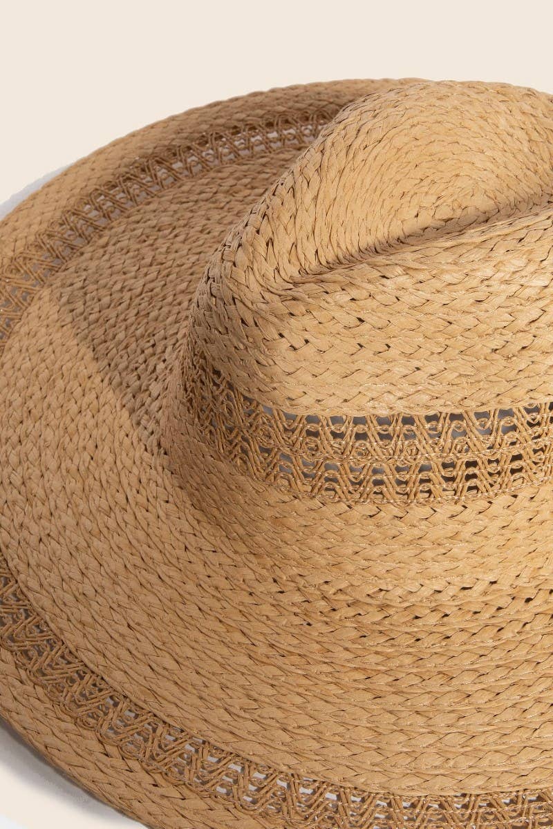 Boho Flat Brim Straw Hat: IV
