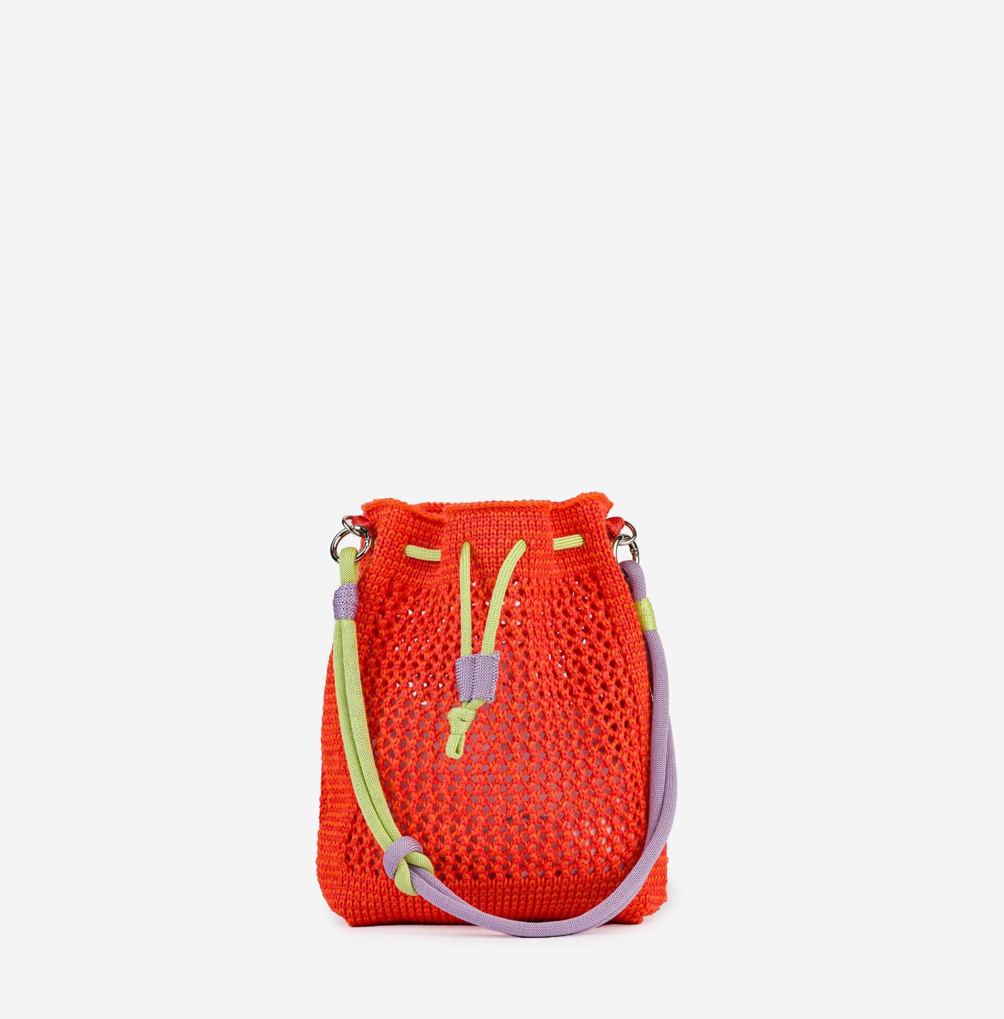 Drawstring Raffia Mini Bag: Lilac