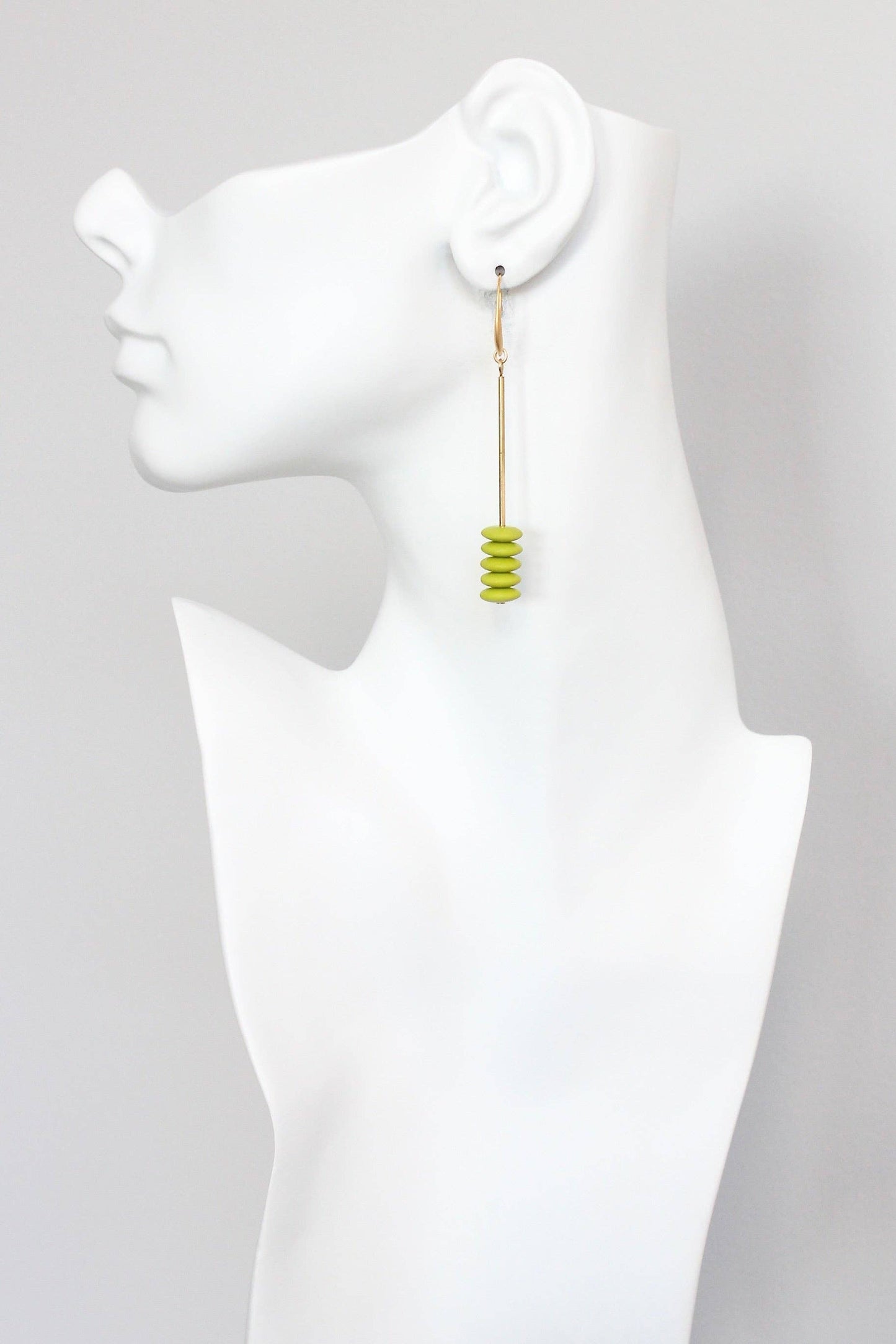 David Aubrey Jewelry - KYLE57 chartreuse discs geometric earrings