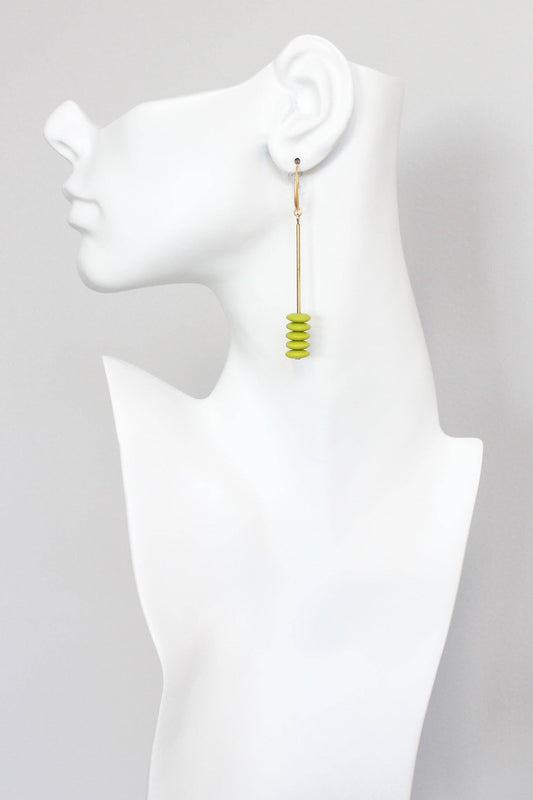 David Aubrey Jewelry - KYLE57 chartreuse discs geometric earrings