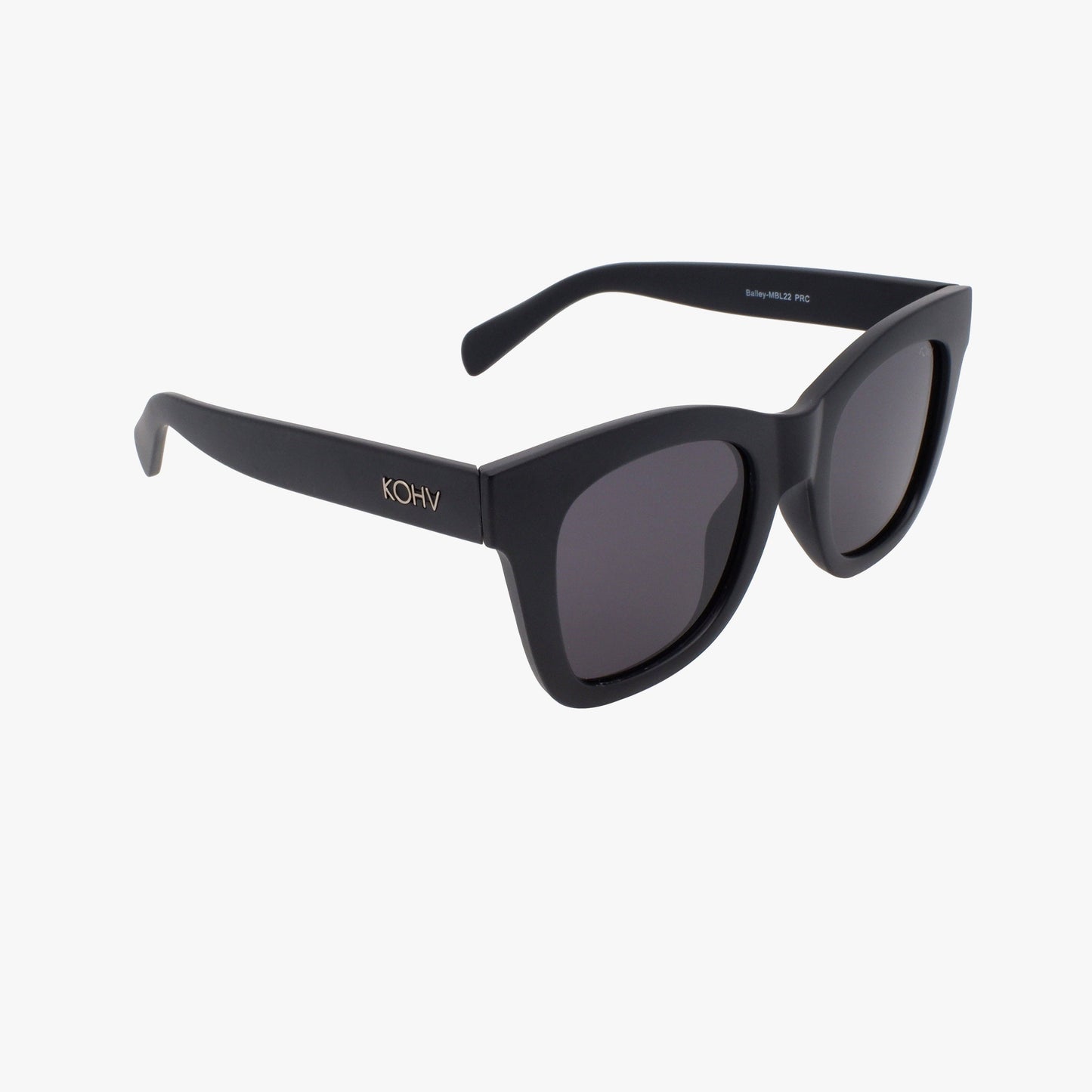Kohv Eyewear - BAILEY GLOSS BLACK Polarized Oversized Square Sunglasses