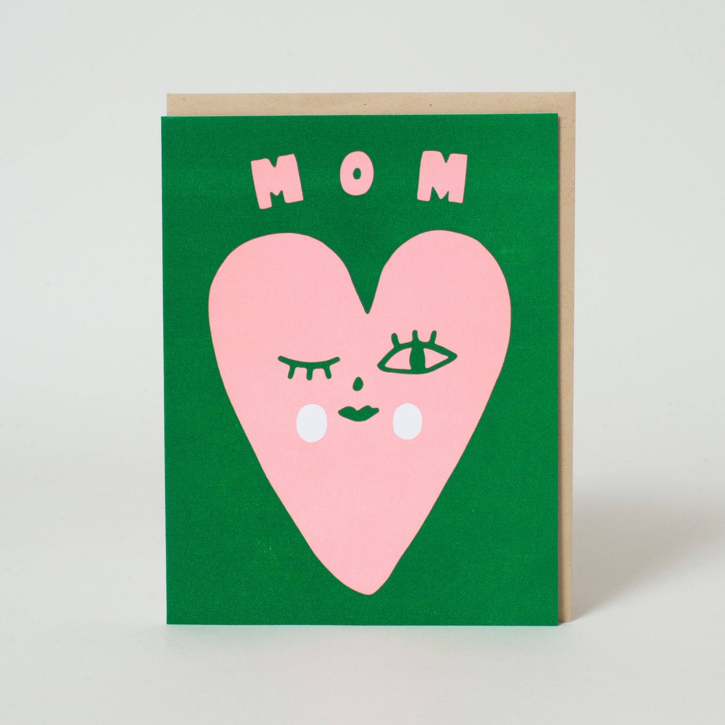 Egg Press Manufacturing - Mom Heart Face Greeting Card by Suzy Ultman: Plastic sleeve
