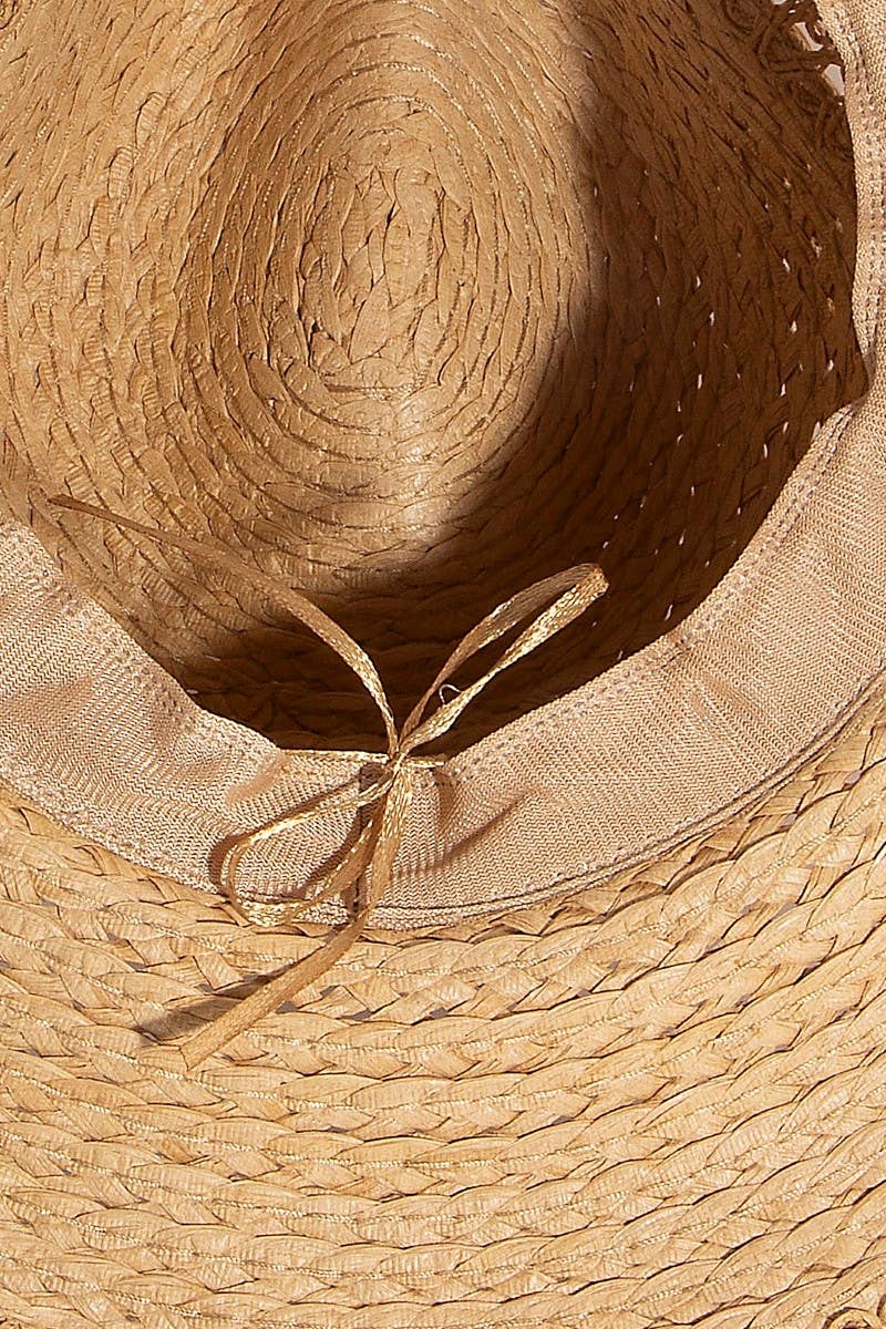 Boho Flat Brim Straw Hat: IV