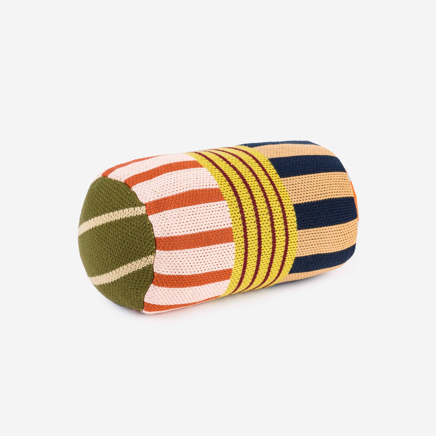 VERLOOP | knits - Patchwork Stripe Bolster Pillow: Rainbow