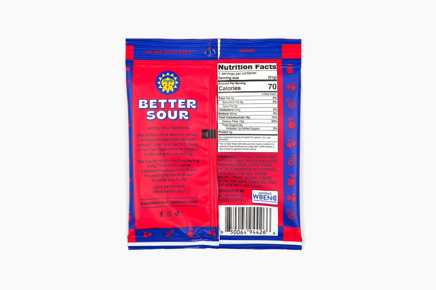 Better Sour - Better Sour | Tart Cherry Gummy Stars, 1.8oz