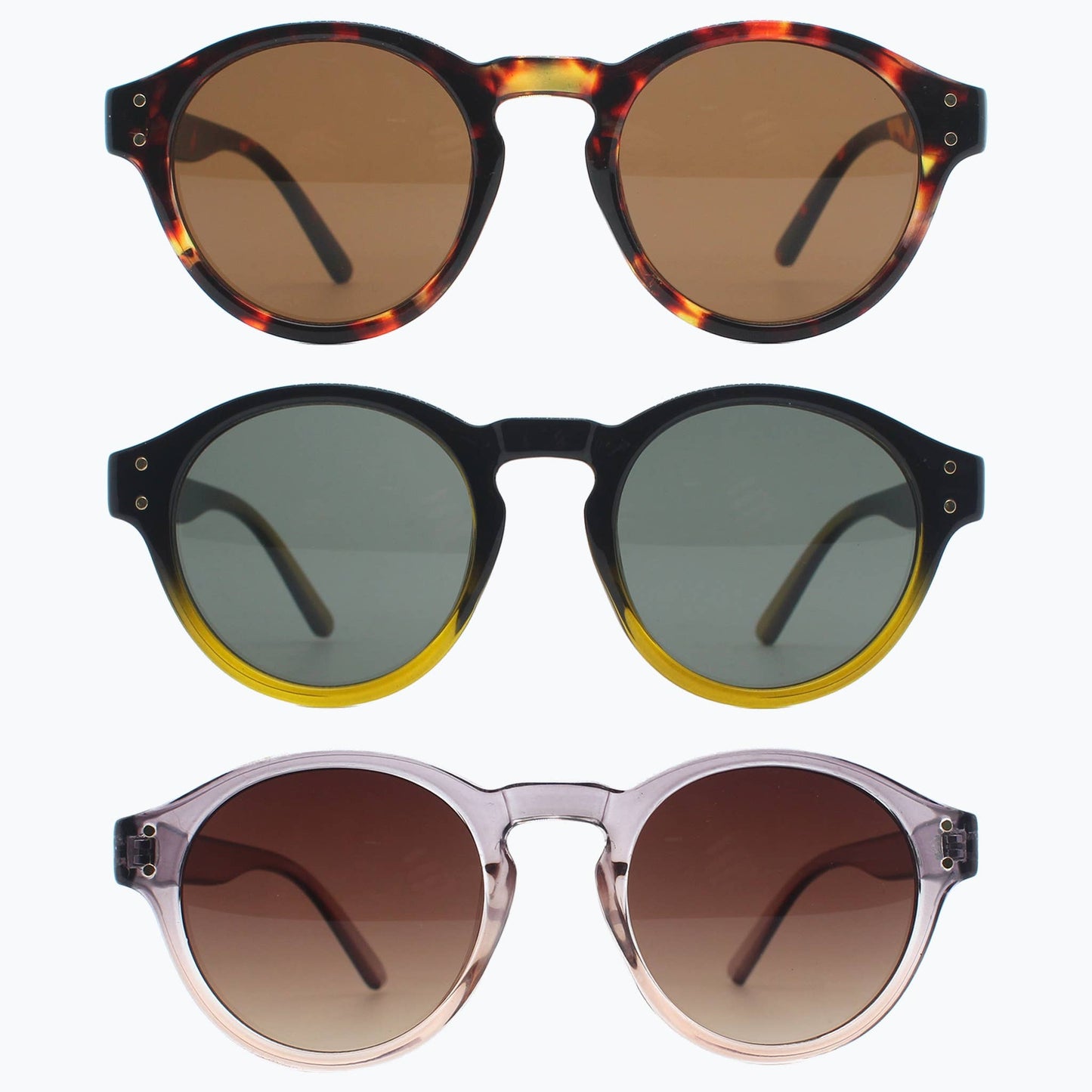 Jaxy Eyewear - Sunset Theory - Vintage Round Sunglasses for Women & Men: Grey