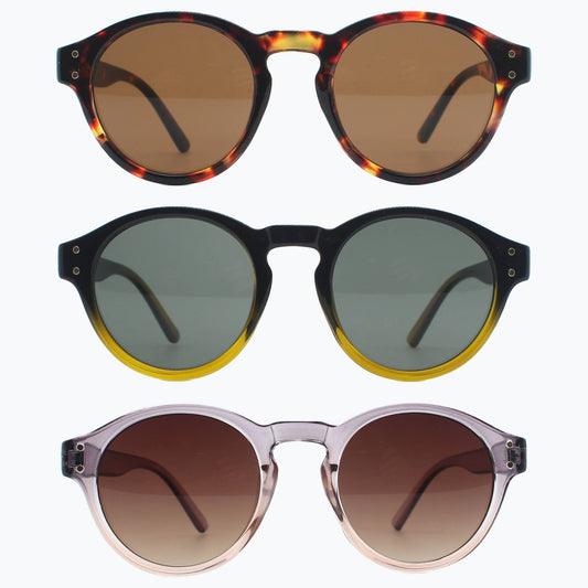 Jaxy Eyewear - Sunset Theory - Vintage Round Sunglasses for Women & Men: Grey