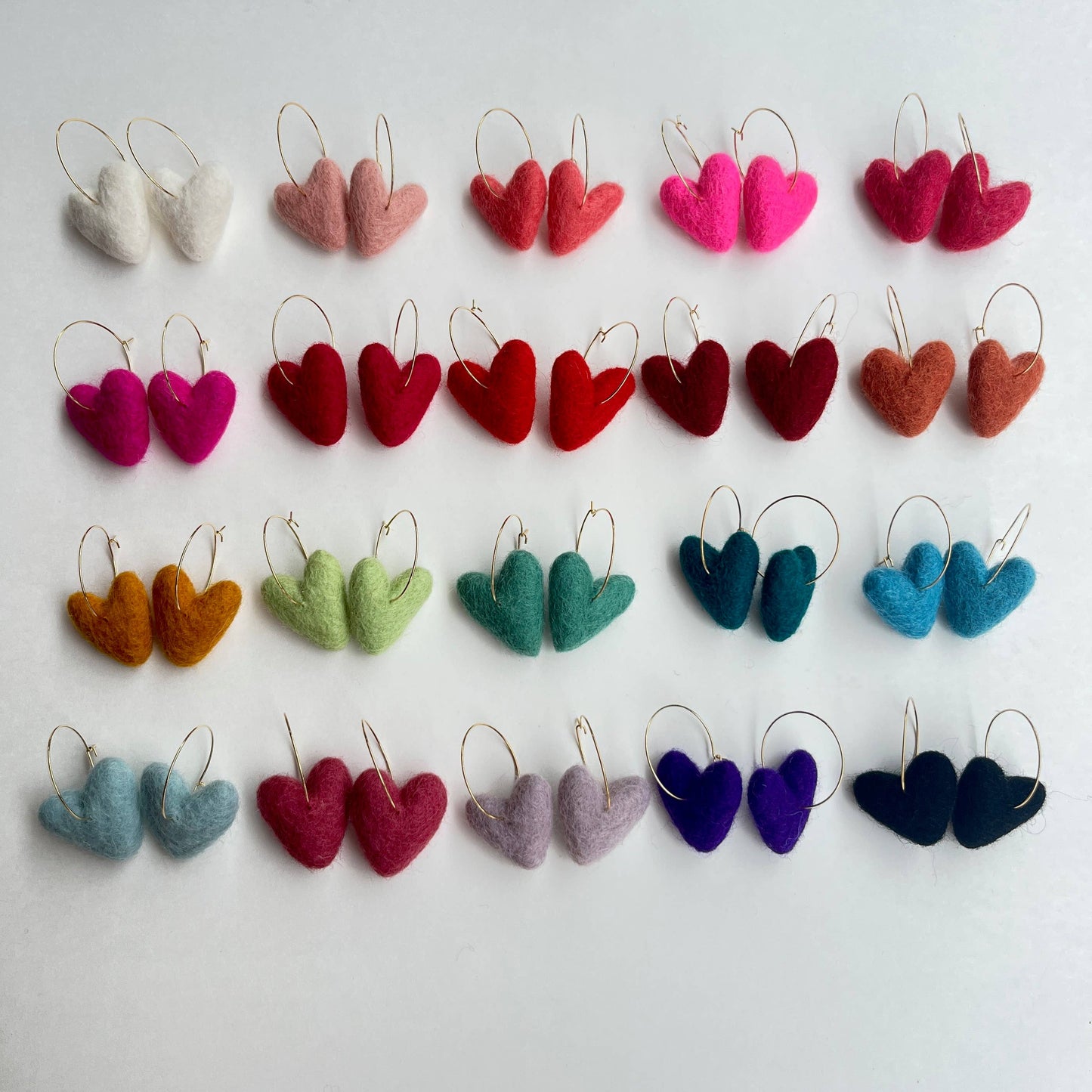 Heart Felt Earrings: Raspberry