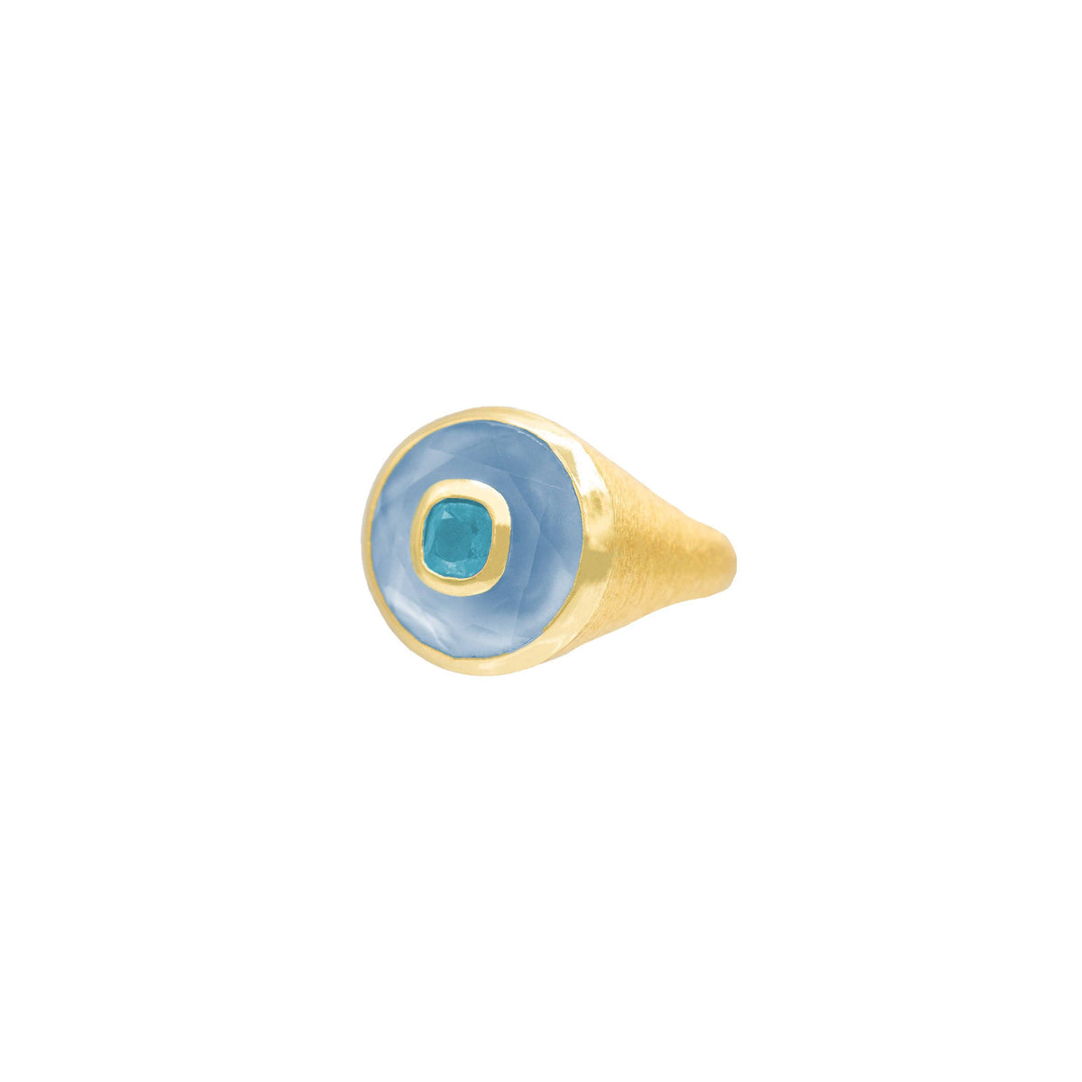 Marcia Moran - Annie Ring: Labradorite/MOP / 7