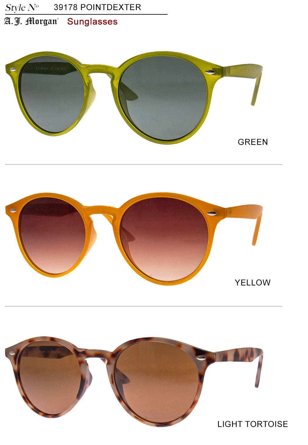 A.J. Morgan - POINTDEXTER - Sunglasses: YELLOW