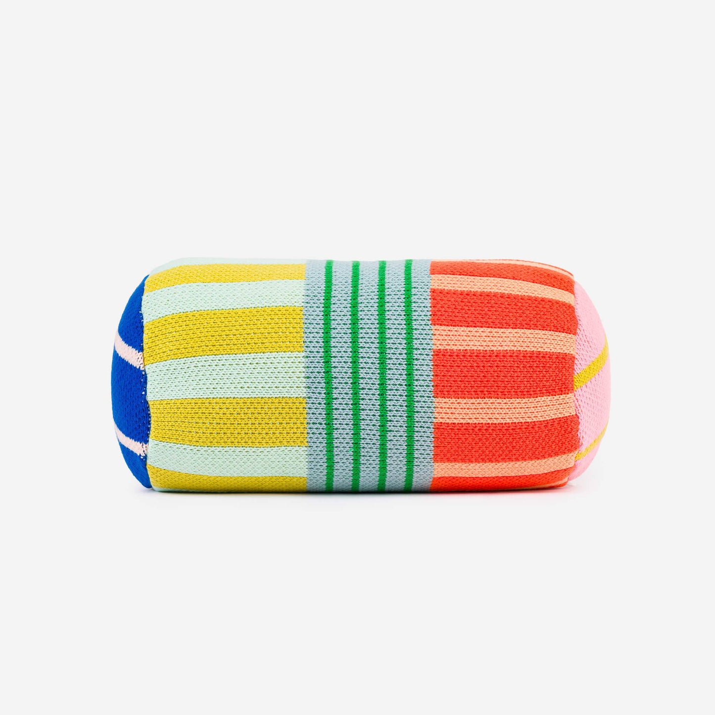 VERLOOP | knits - Patchwork Stripe Bolster Pillow: Rainbow