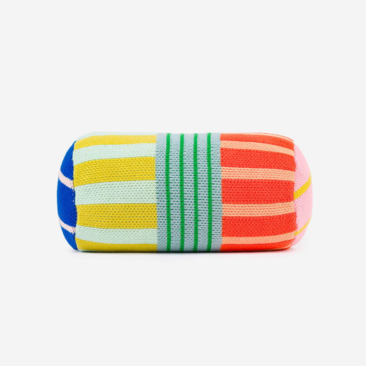 VERLOOP | knits - Patchwork Stripe Bolster Pillow: Rainbow