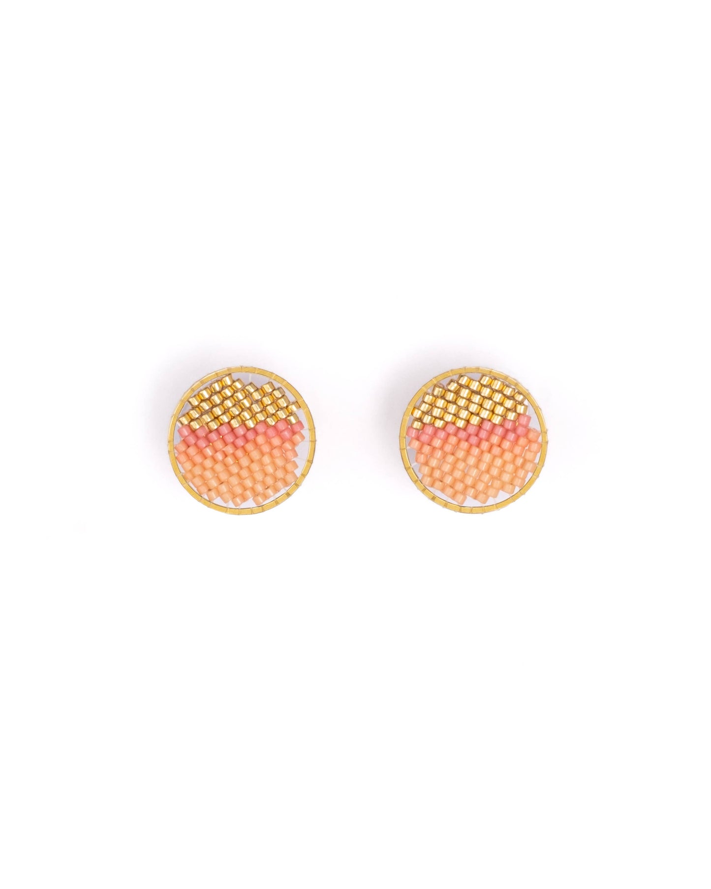 Mayana Designs Co - Beaded Handwoven Sweet Tart Stud Earrings (Blue)
