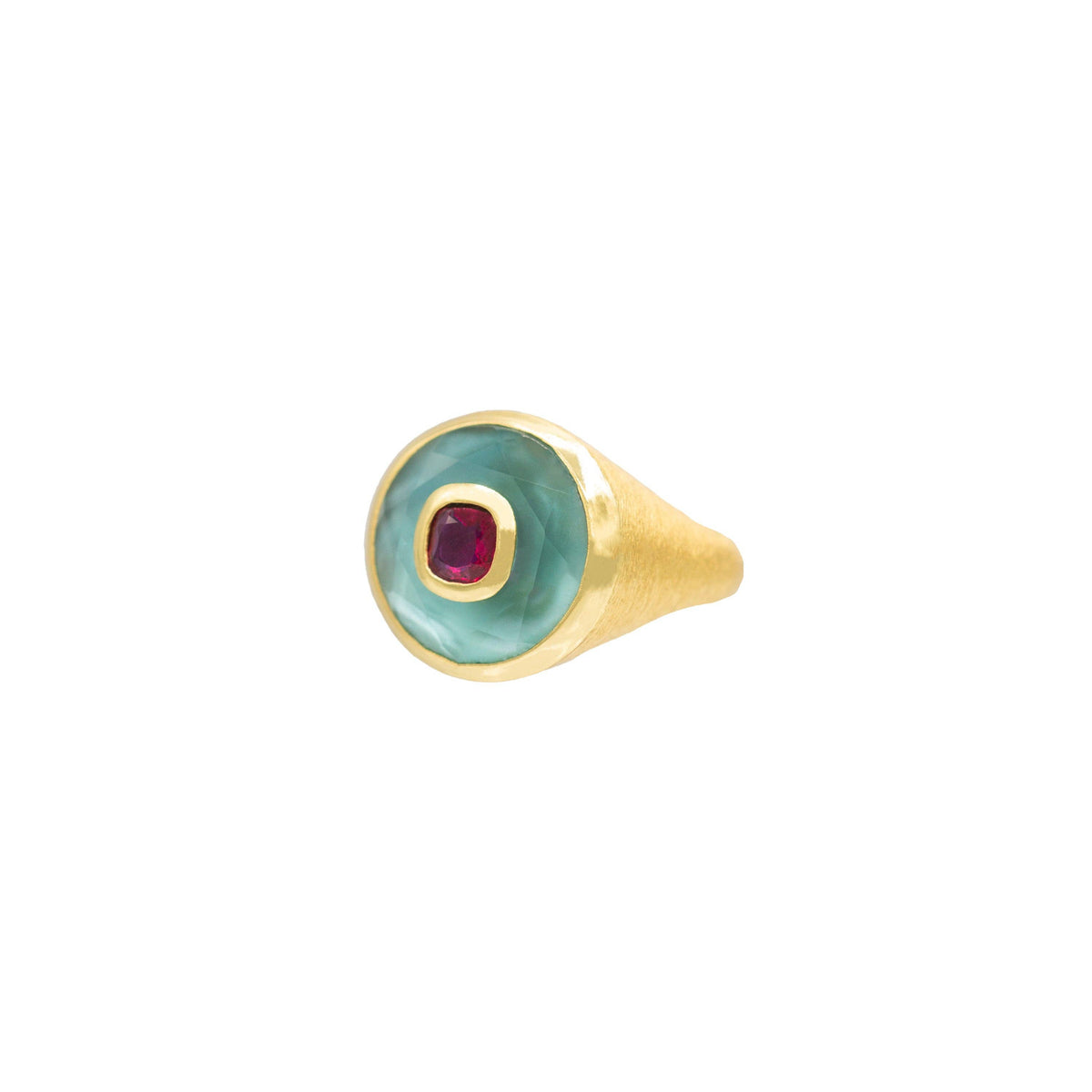 Marcia Moran - Annie Ring: Labradorite/MOP / 8