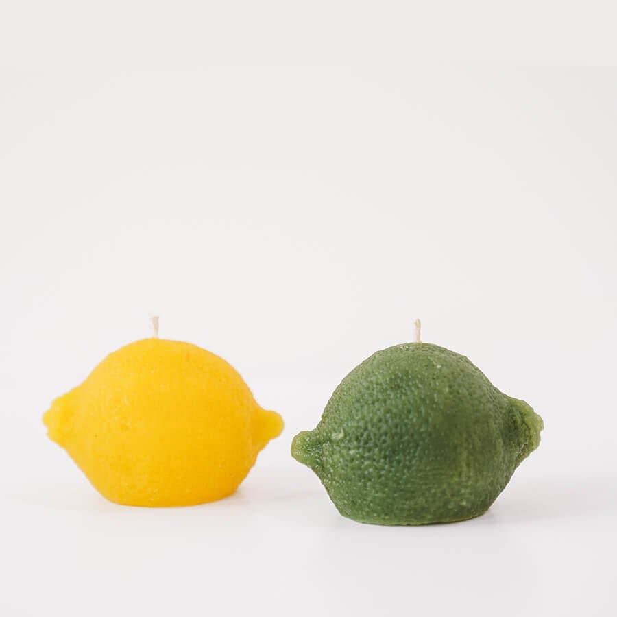 Happy Organics - Lemon or Lime Beeswax Candle: Green