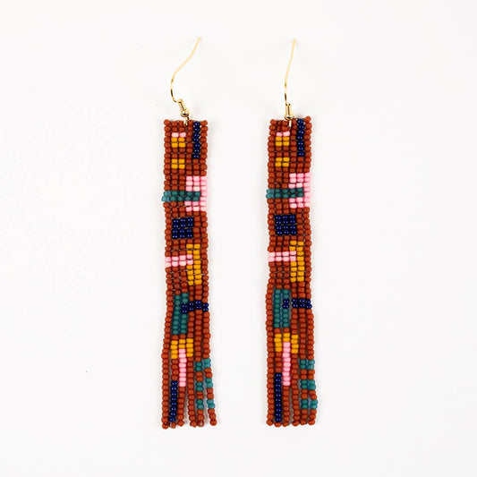 Altiplano - Cuadra Fringe Earrings: Deep Pink