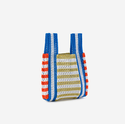 Stripe Mini Raffia Bag: Kelly Lilac