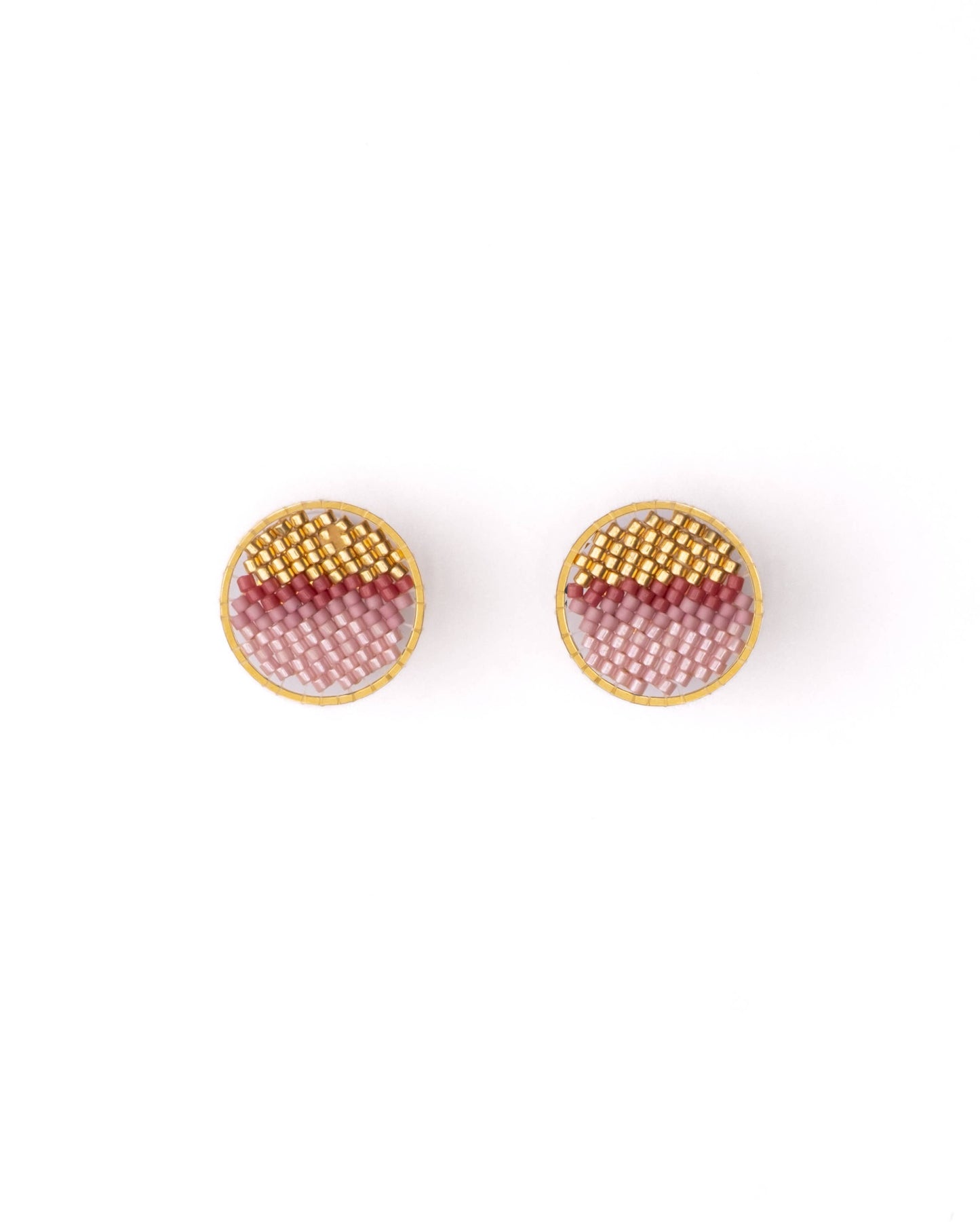 Mayana Designs Co - Beaded Handwoven Sweet Tart Stud Earrings (Blue)