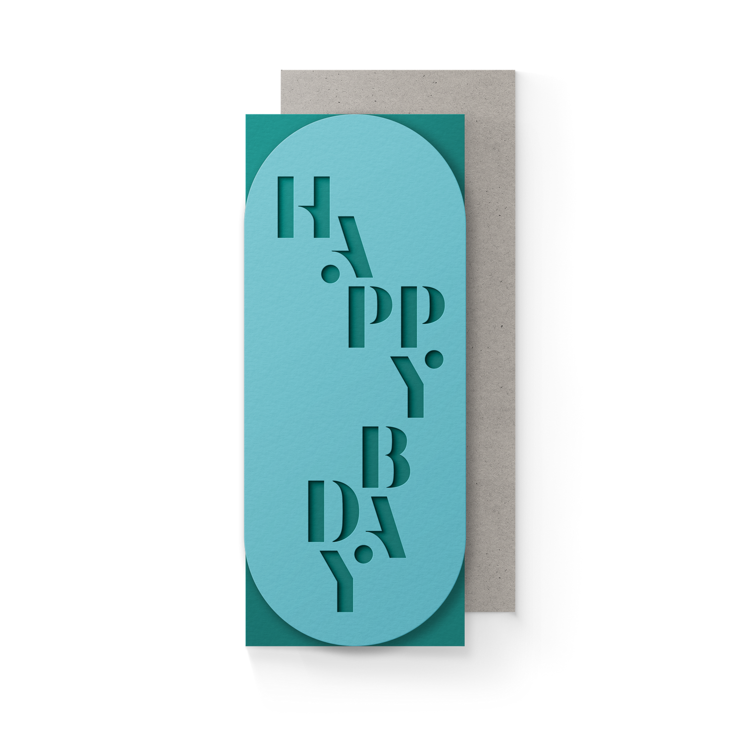 Dear Beni - Happy Bday #10 Slim Sleeve Card - Turquoise