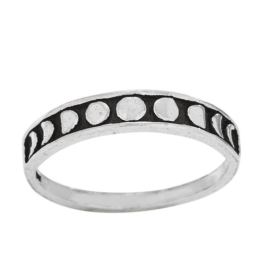 Tiger Mountain Jewelry - Moon Phases Sterling Silver Band Ring: 7