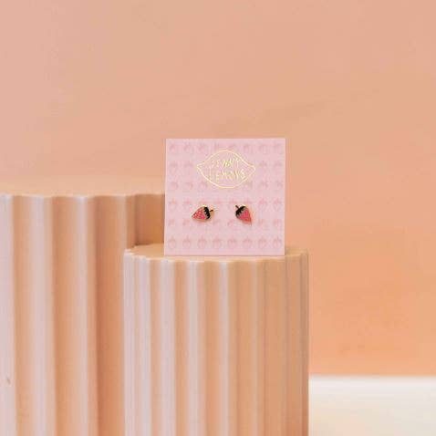 Jenny Lemons - Strawberry Enamel Earrings