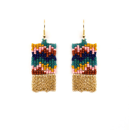 Rhythm Fringe Earrings: Deep Pop