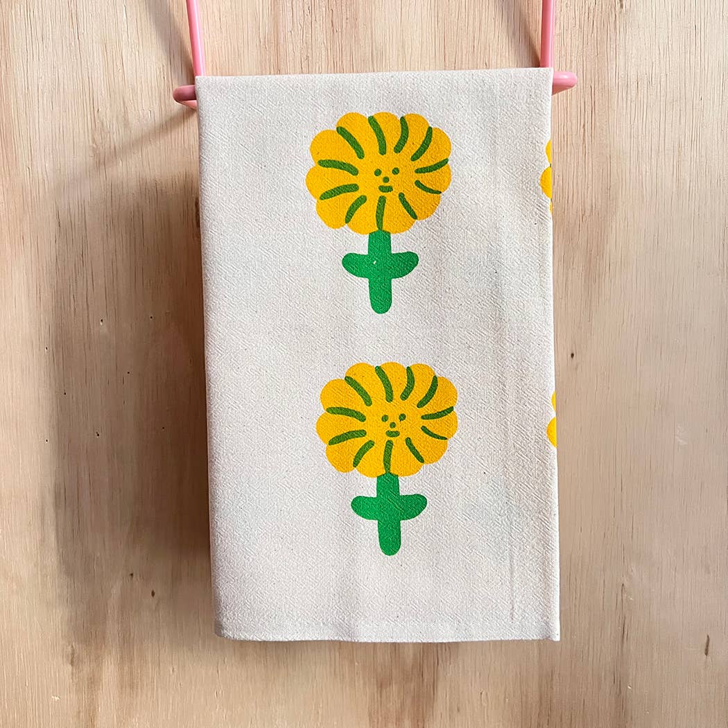Nice life - Happy flower tea towel
