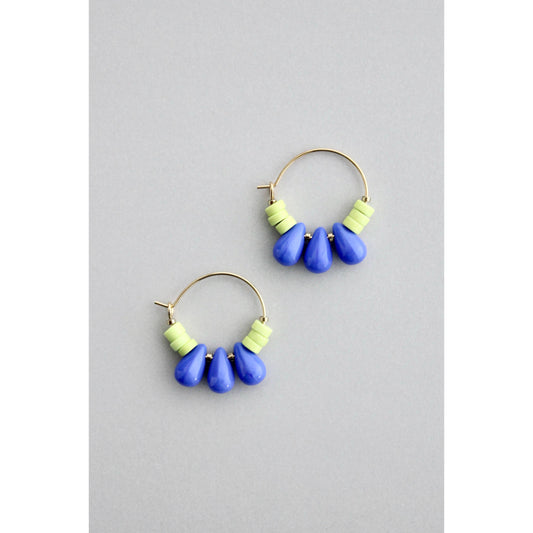 David Aubrey Jewelry - GNDE02 blue and mint hoop earrings