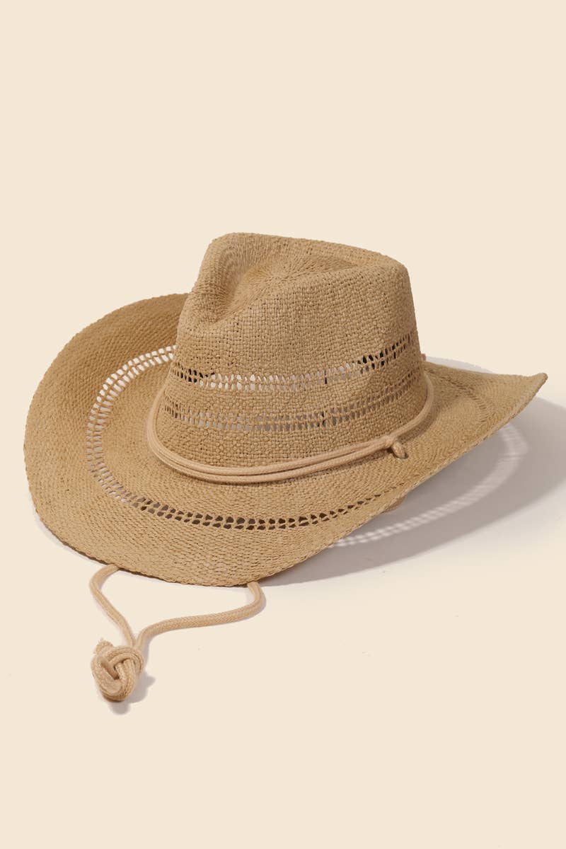 Straw Weave Western Cowboy Hat: KA