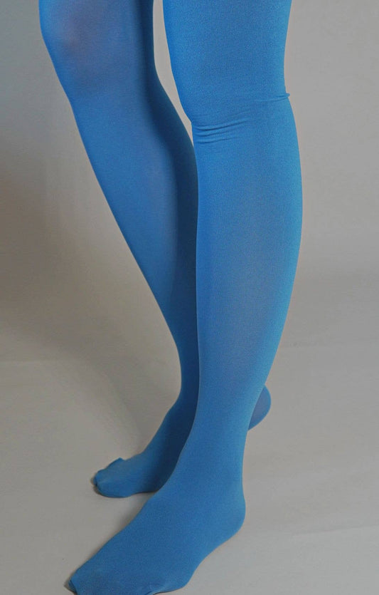 Tabbisocks - OPAQUE ZOKKI COLORED TIGHTS: Steel Blue / Tall/ Large- Plus