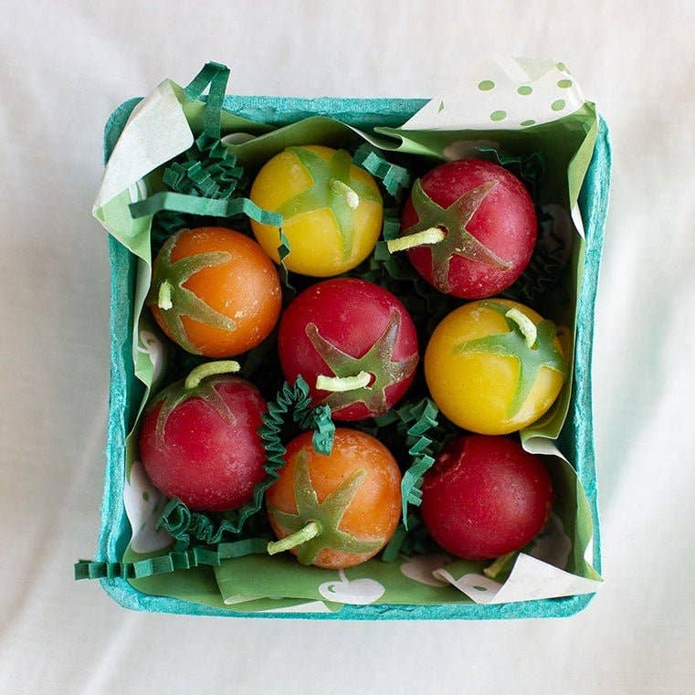 Happy Organics - Cherry Tomato Beeswax Birthday Candles 8-count