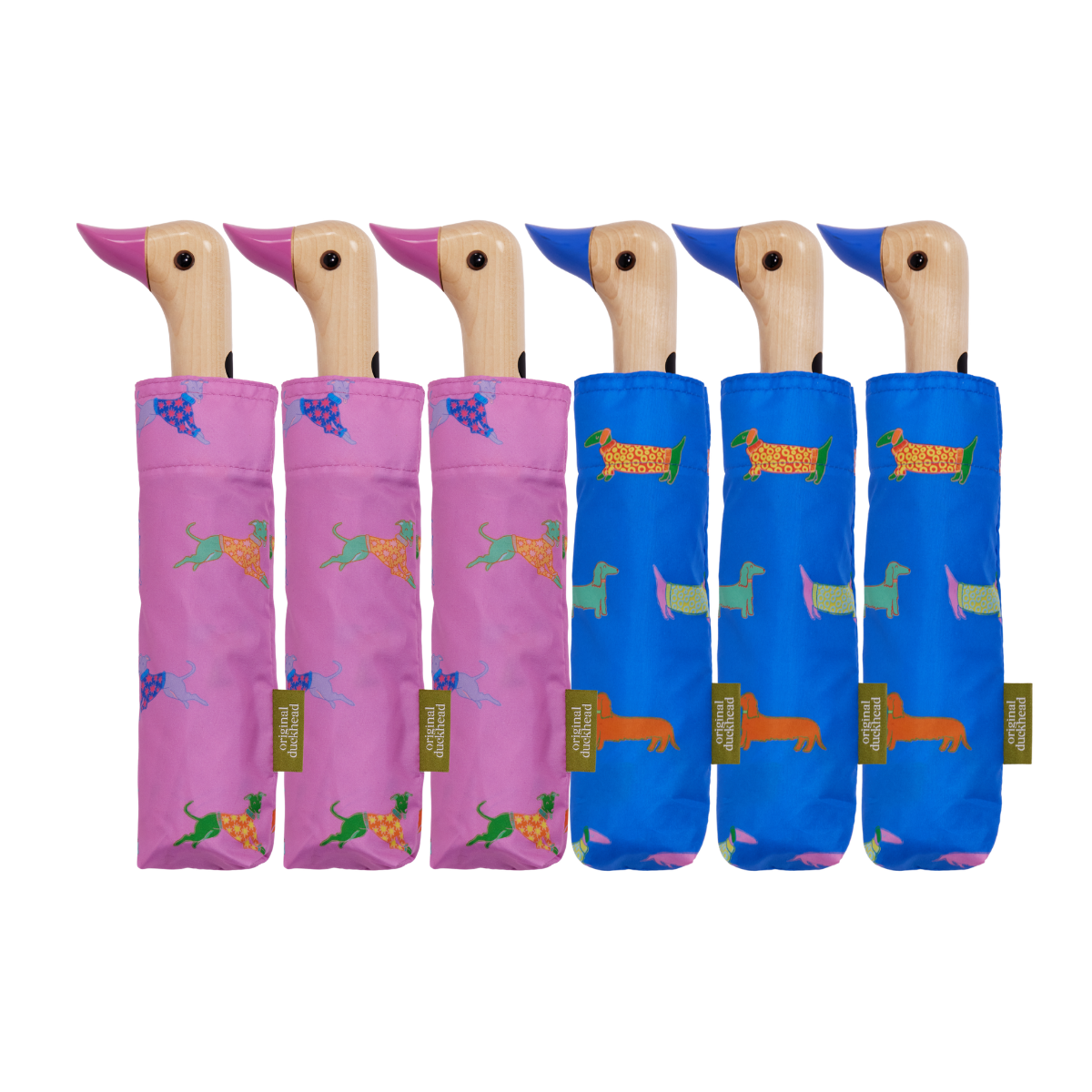 Original Duckhead USA - NEW Multipack - Dogs in Blue & Pink Duckhead Umbrellas 6 pcs