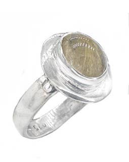 Tiger Mountain Jewelry - Hair Of A Goddess Sterling Silver Rutilated Quartz Ring: 7