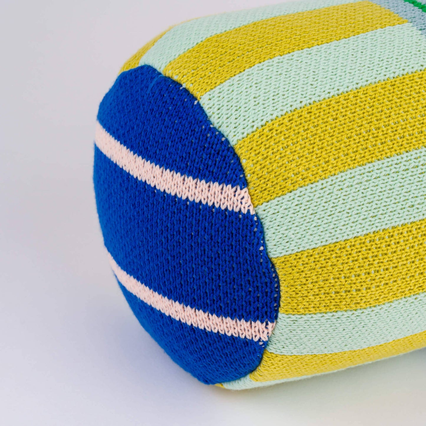 VERLOOP | knits - Patchwork Stripe Bolster Pillow: Rainbow