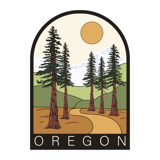 Graphic Heart - Forest Path Oregon - Vinyl Sticker