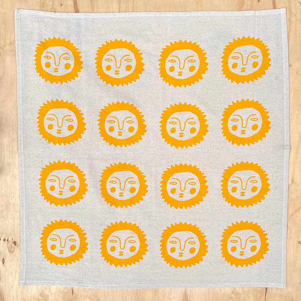Nice life - Sun tea towel: Yellow