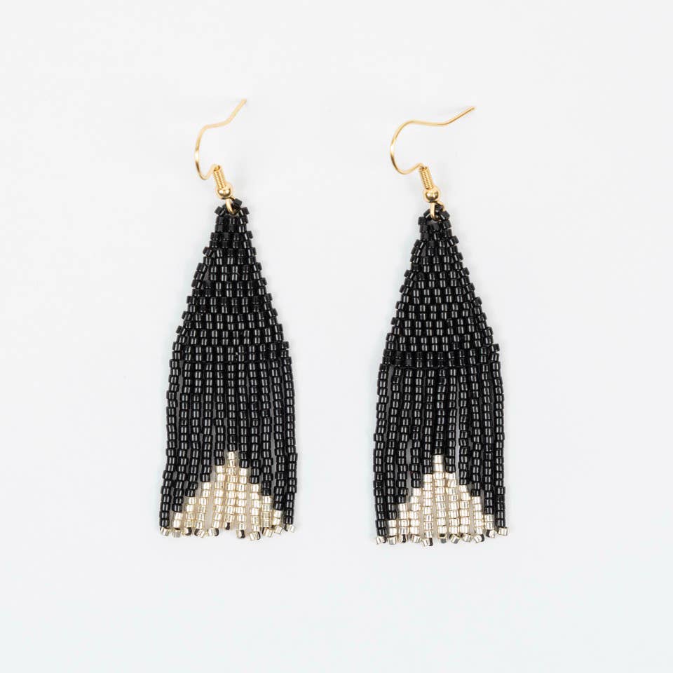 Altiplano - Delica Triangle with Silver Earrings: Black