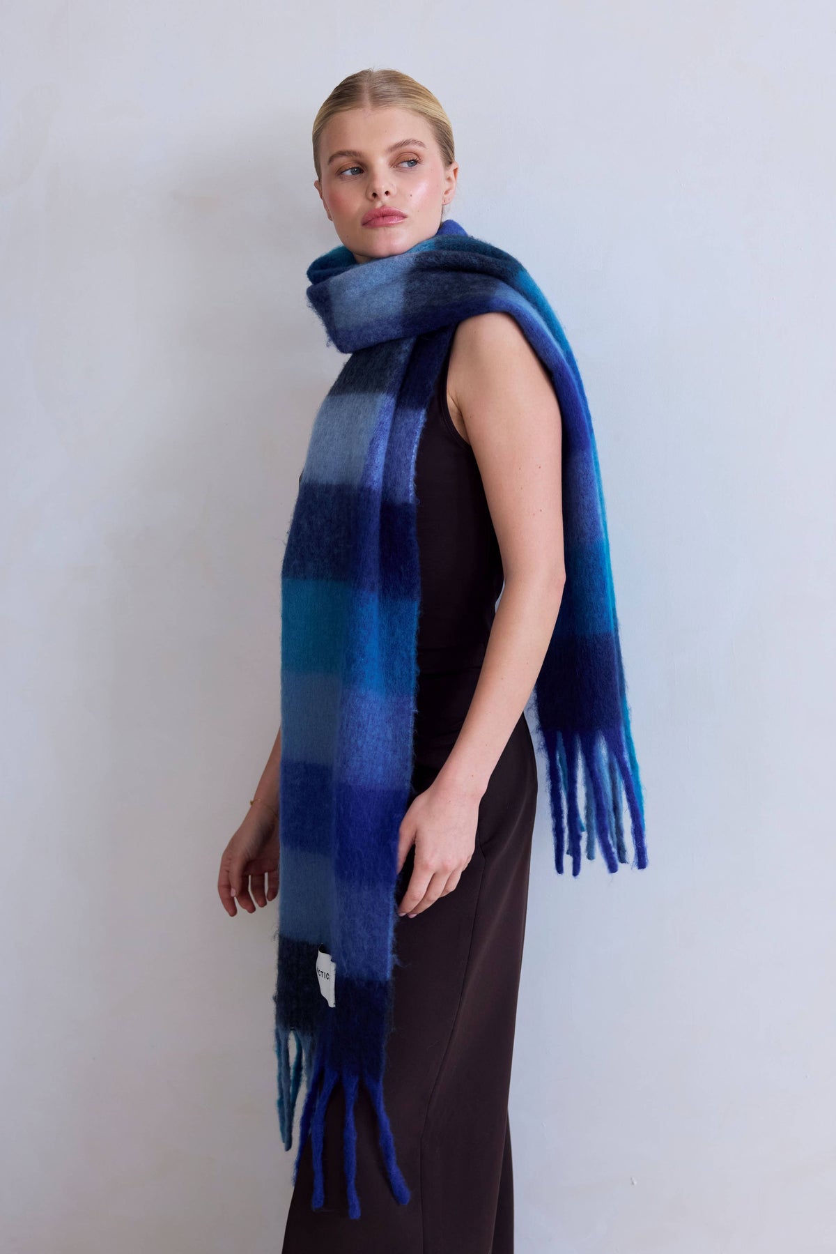 Arctic Fox & Co. - North America - The Reykjavik Scarf - 100% Recycled - Blue Check - FW26