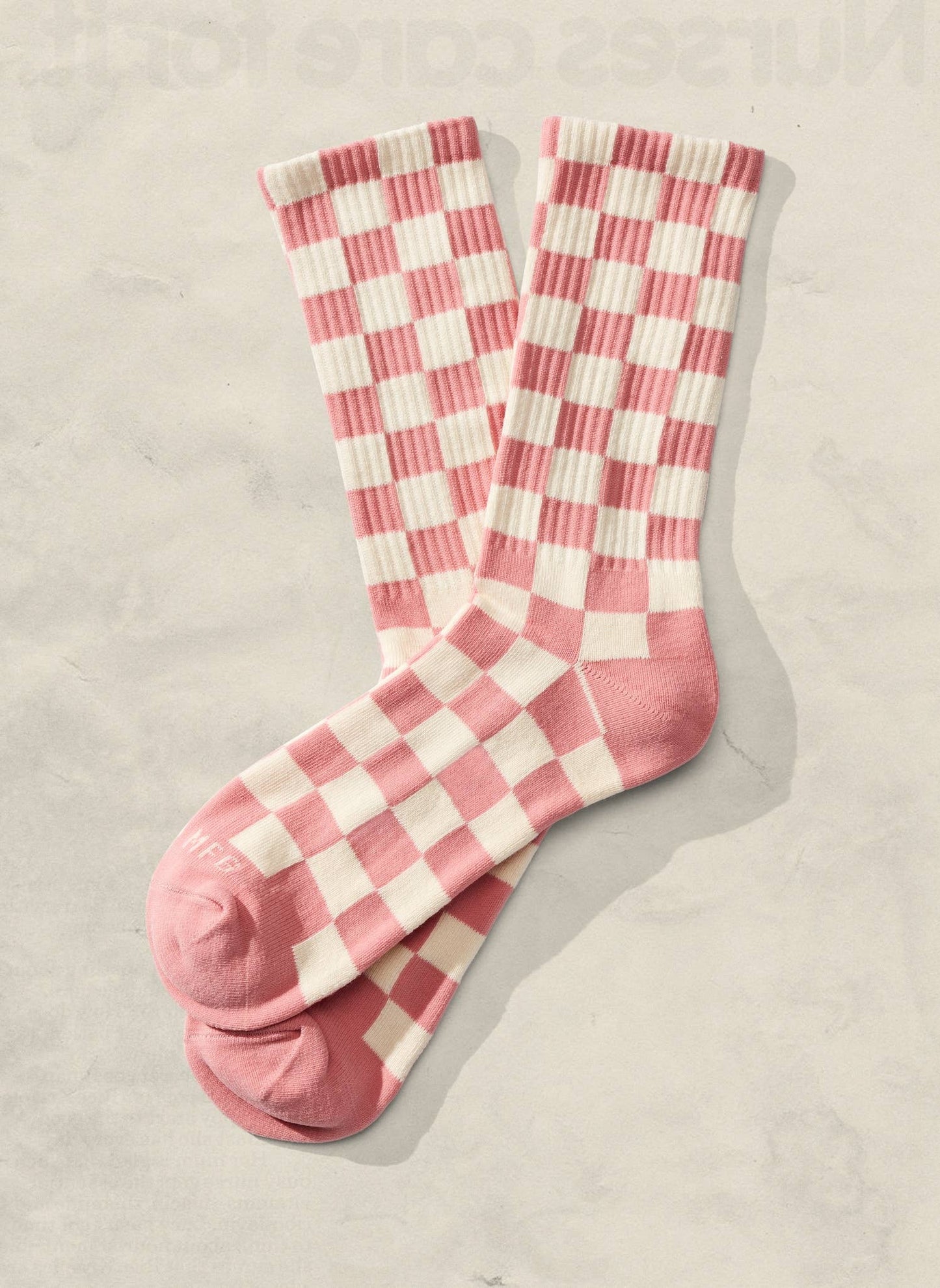 Checkerboard Socks (+6 Colors): Dune & Cream