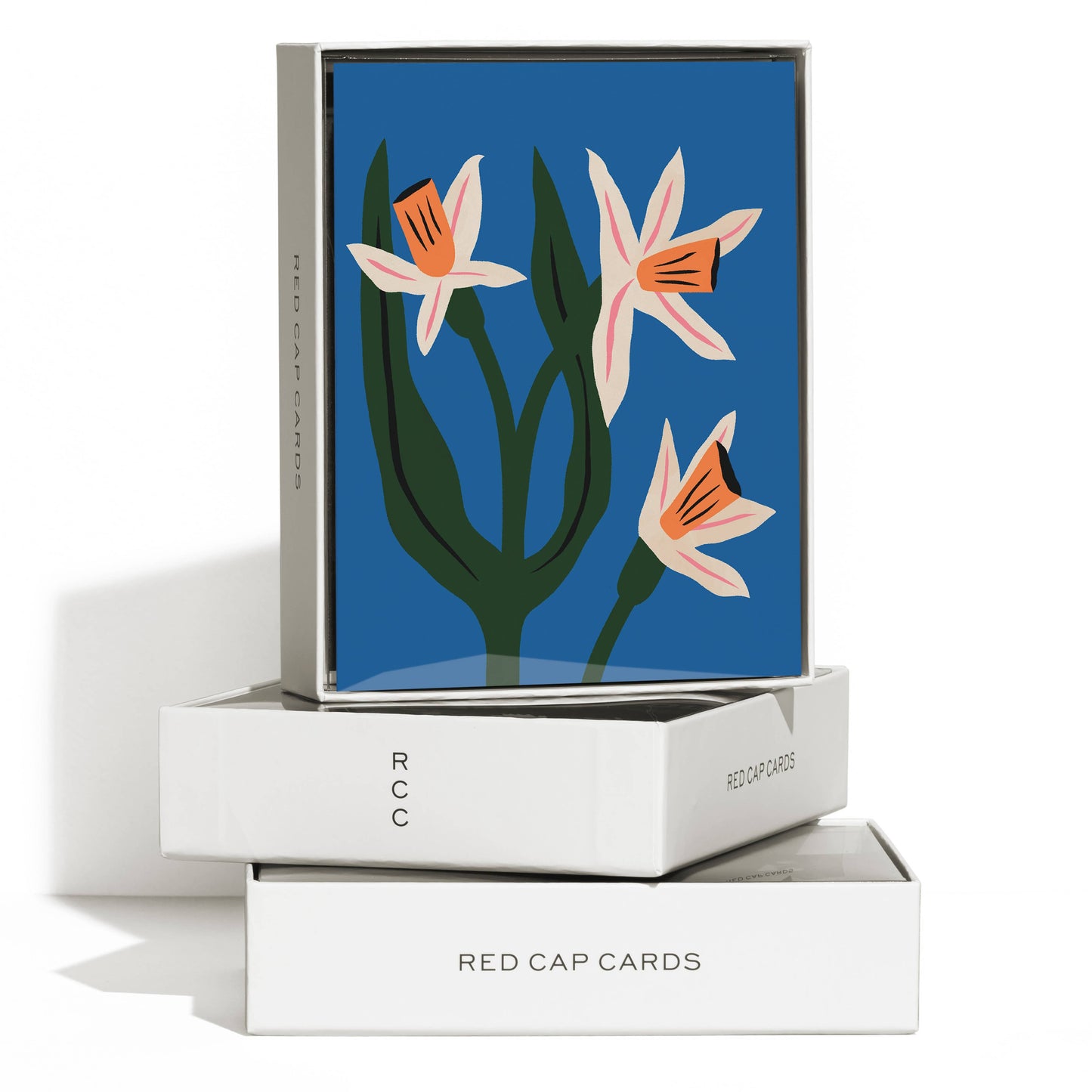 Red Cap Cards – Blue Daffodils Greeting Cards (Boxed Set of 8)