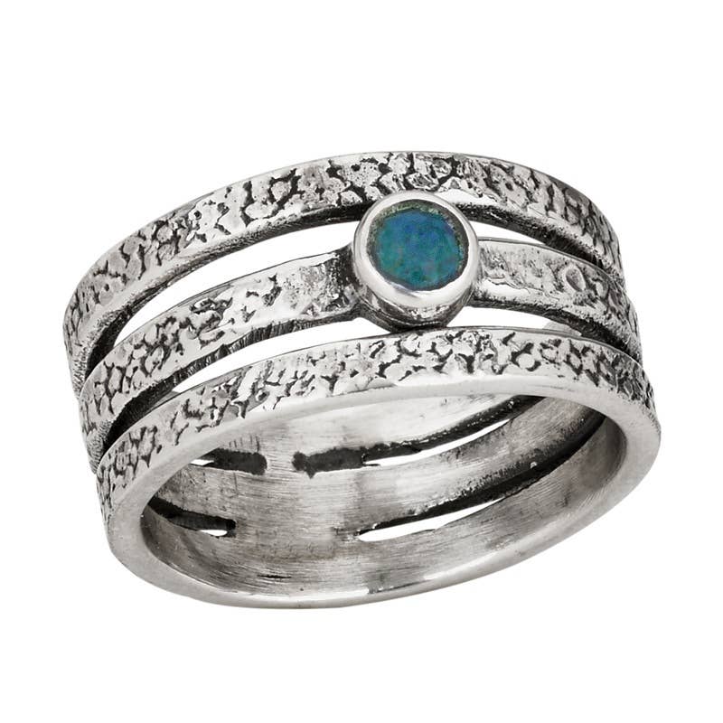 Tiger Mountain Jewelry - Blue Light Labradorite and Sterling Silver Band Ring: 8